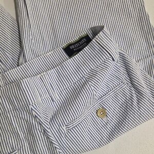 Britches by Foxcroft Blue & White Striped Seersucker Shorts Mens Size 32